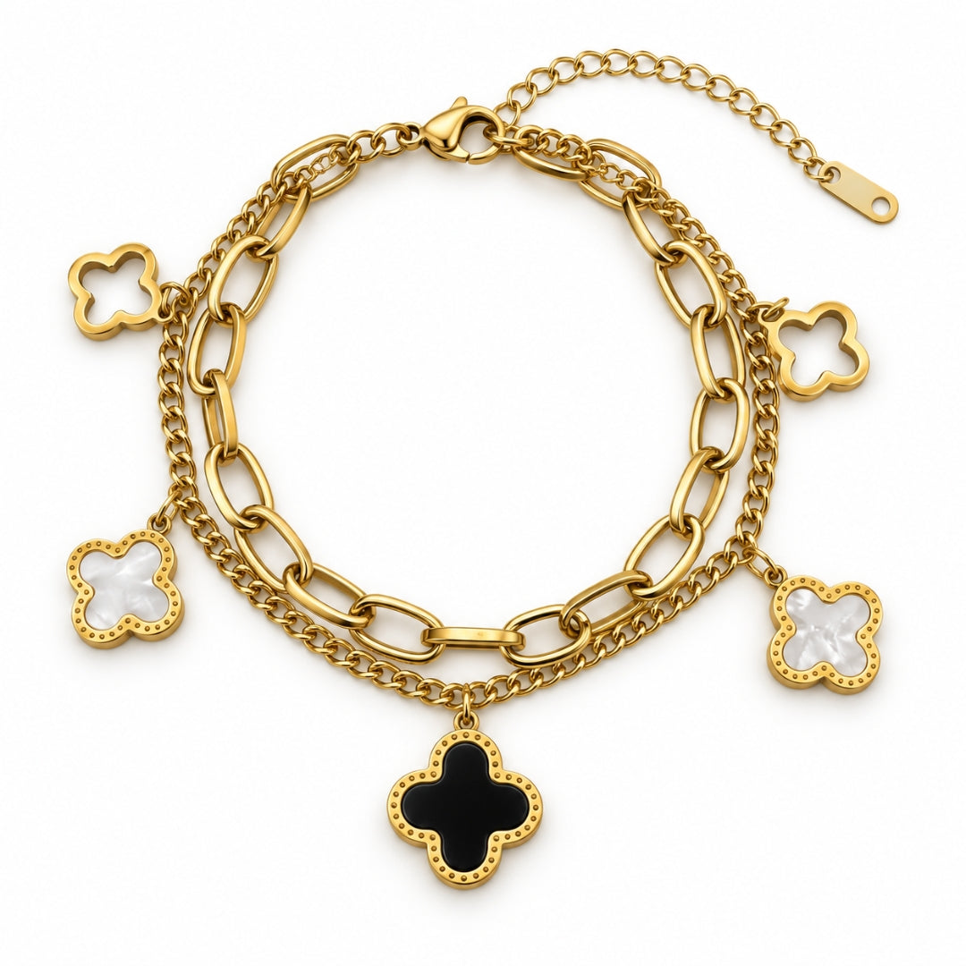 Multi-Clover Chain Bracelet (Gold)