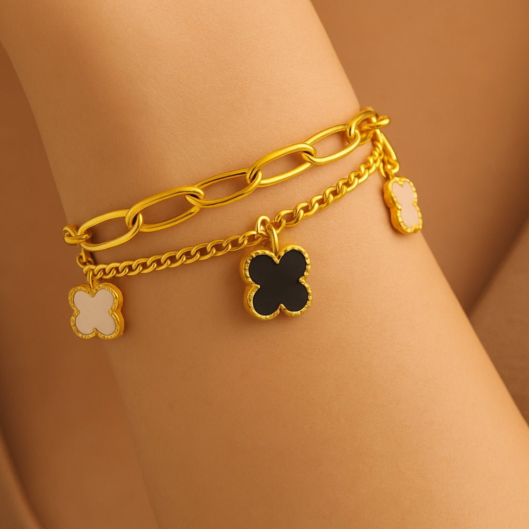 Multi-Clover Chain Bracelet (Gold)