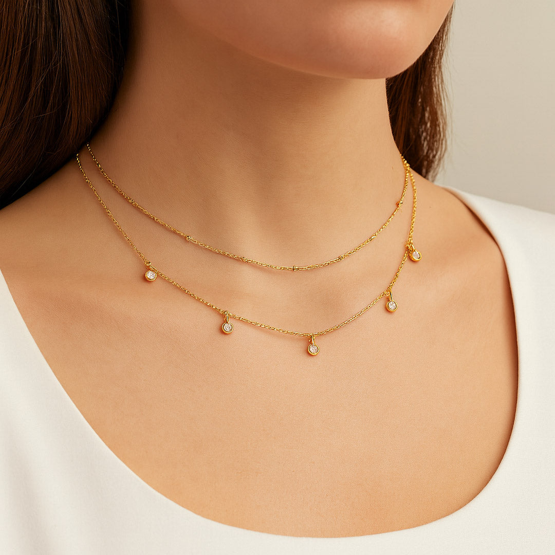 Dewdrop Necklace / Crystal drop necklace