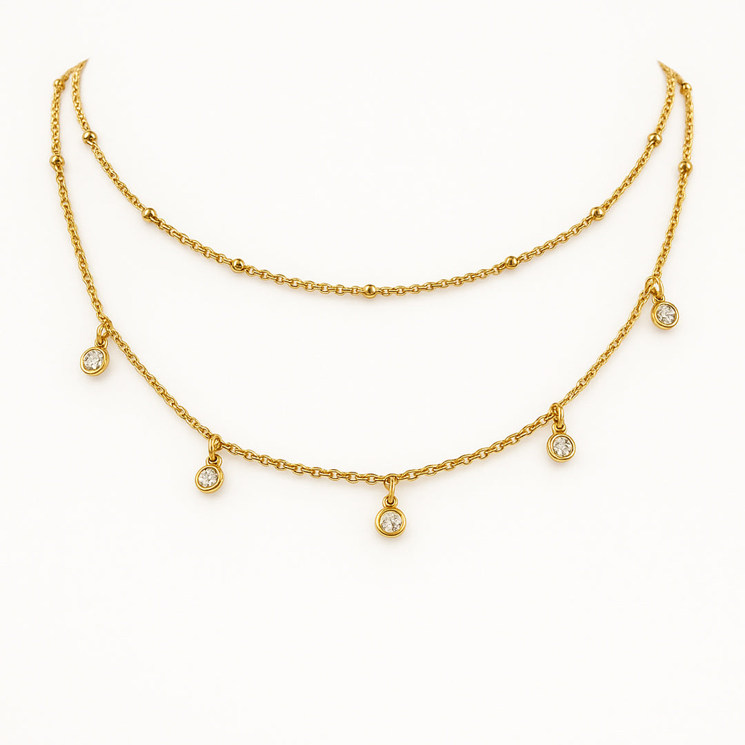 Dewdrop Necklace / Crystal drop necklace
