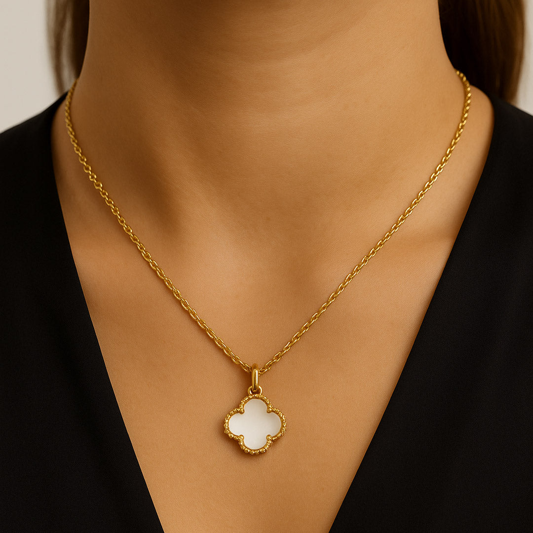 Aurora Clover Necklace/ Golden Clover Necklace