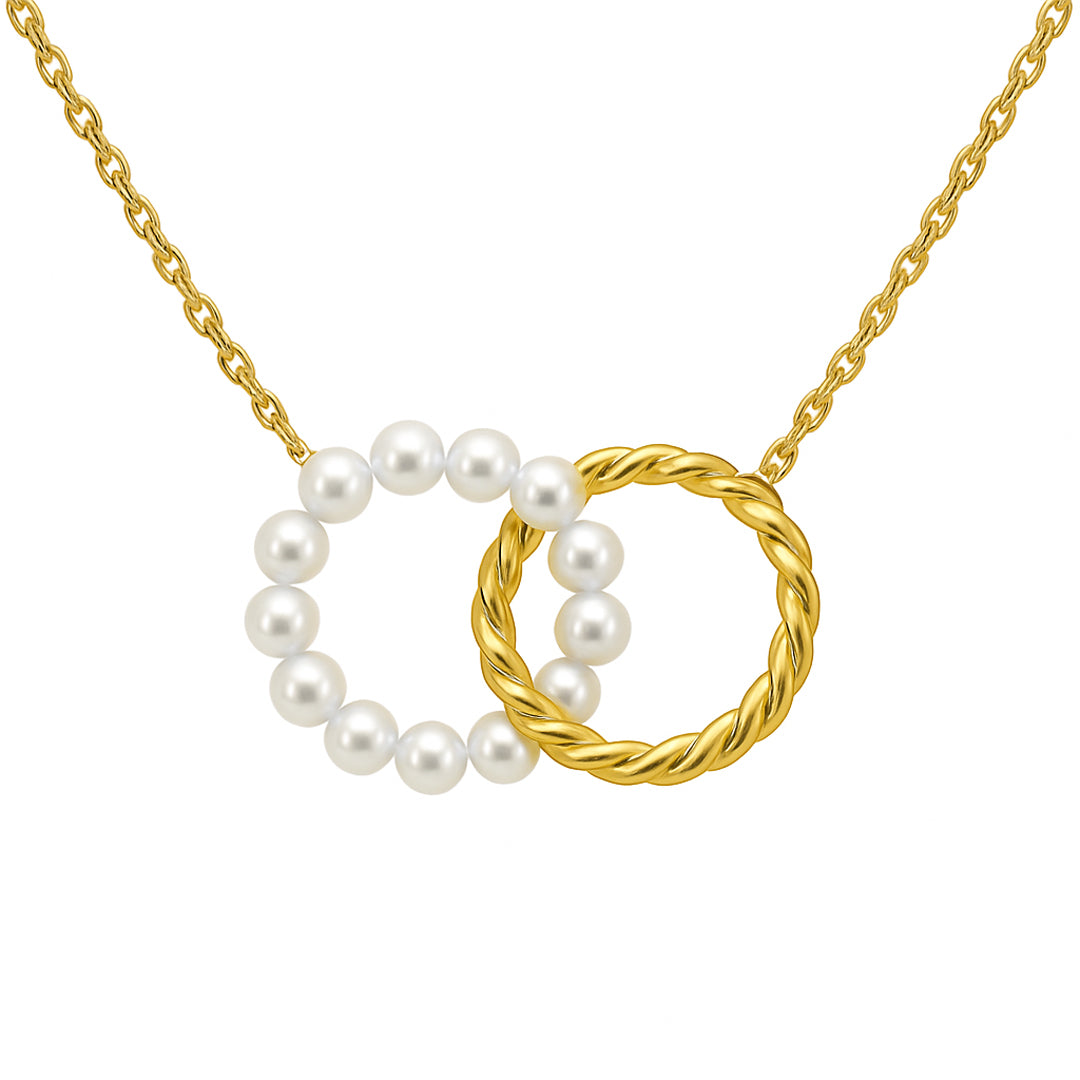 Interlinked pearl necklace