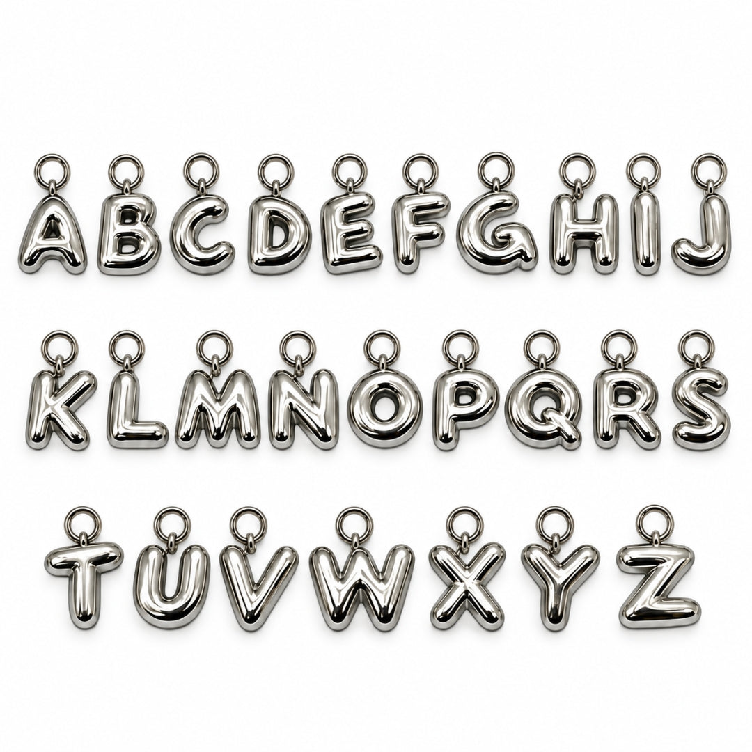 Dainty Initial Chain Necklace (Silver)