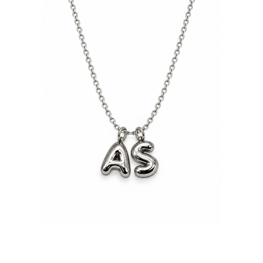 Dainty Initial Chain Necklace (Silver)