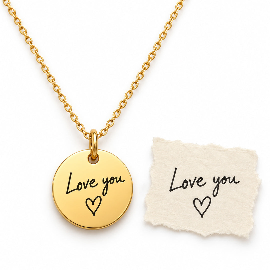 Round Pendant Necklace (Gold)