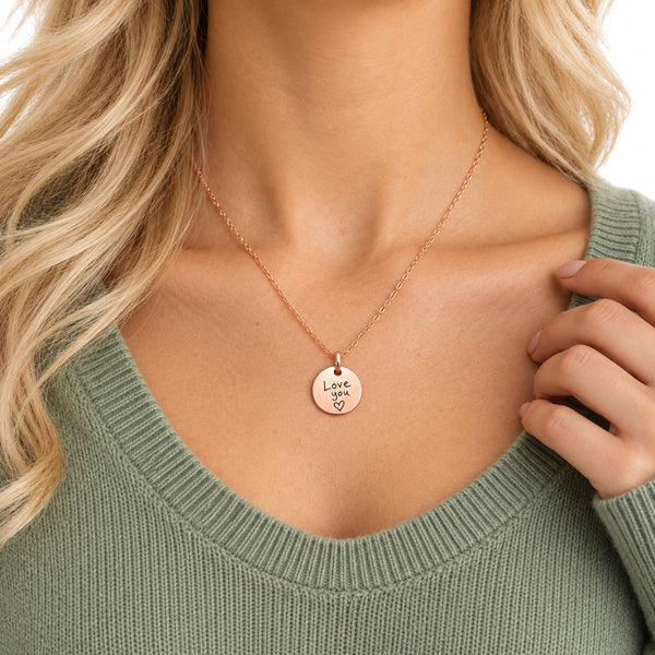 Round Pendant Necklace (Rose Gold)
