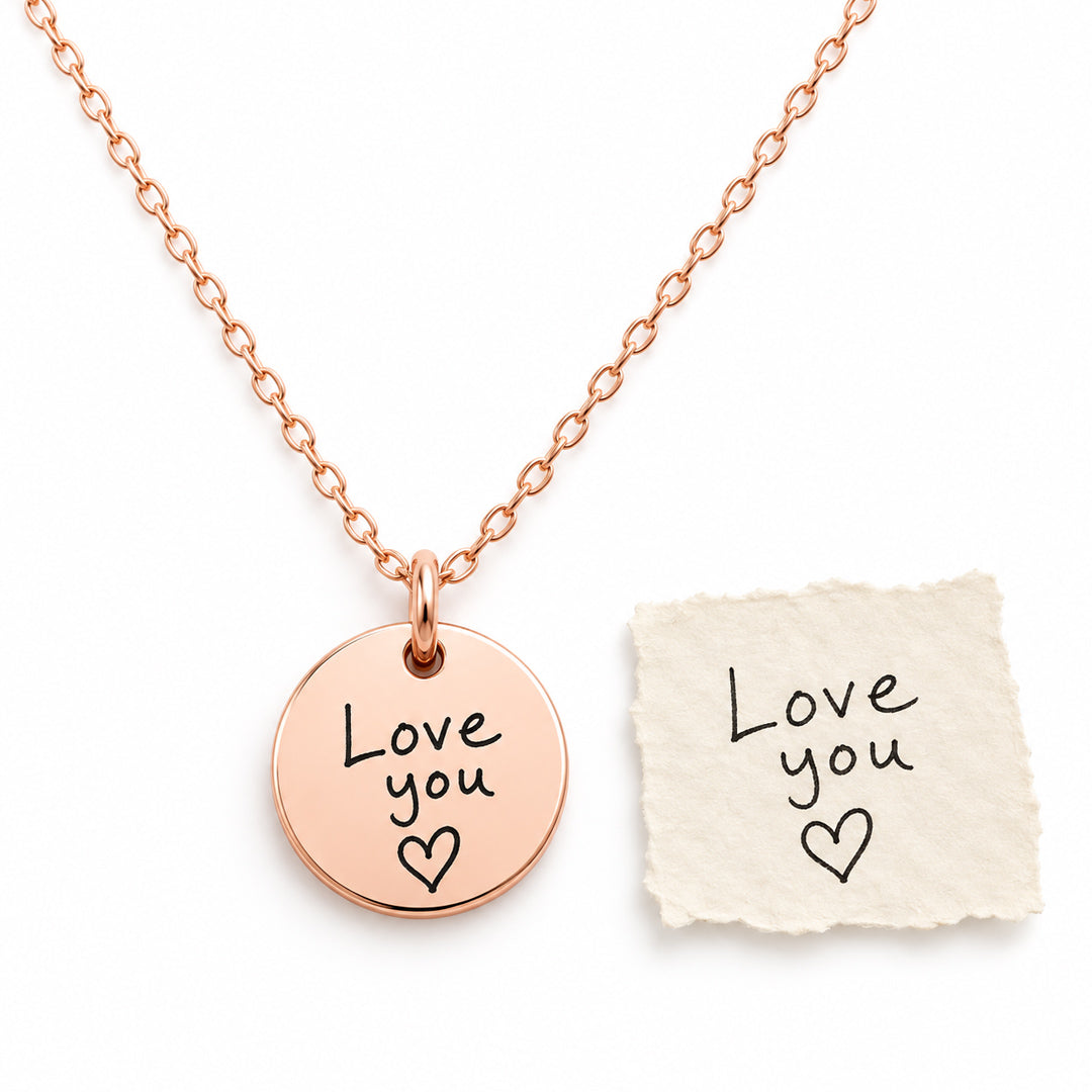 Round Pendant Necklace (Rose Gold)
