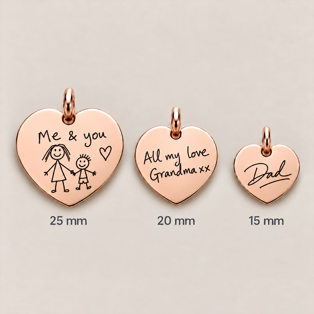 Handwriting Necklace (Rose Gold Heart)