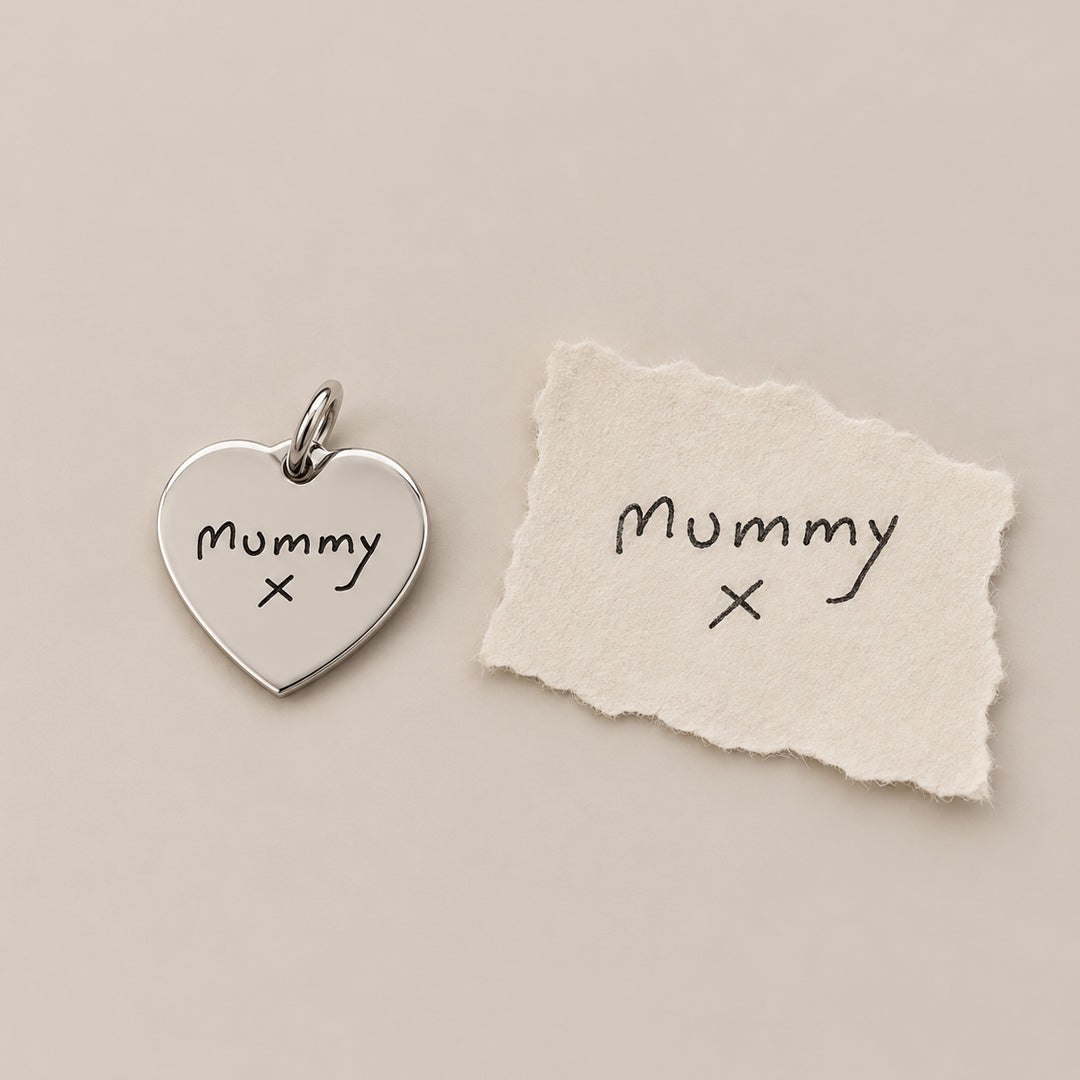 Handwriting Necklace (Silver Heart)