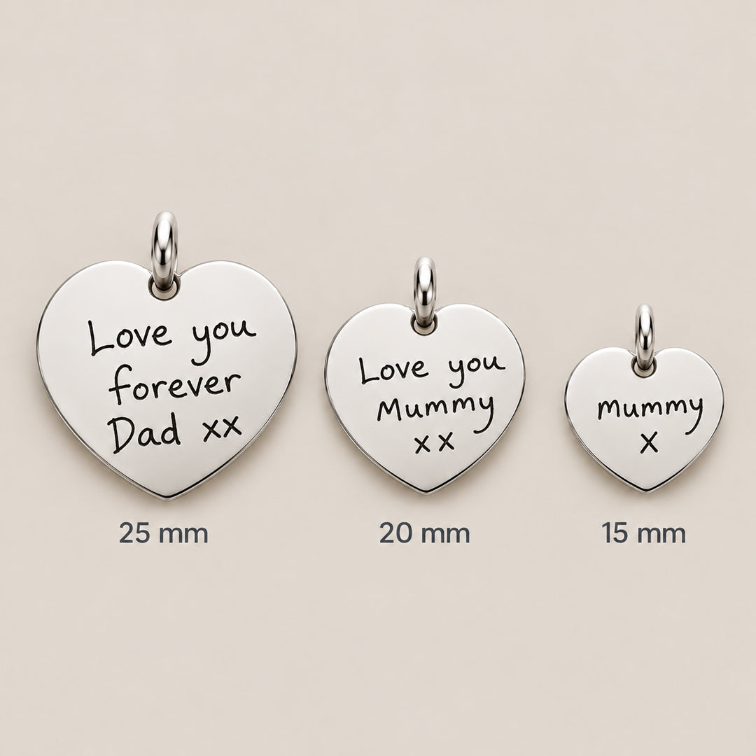 Handwriting Necklace (Silver Heart)