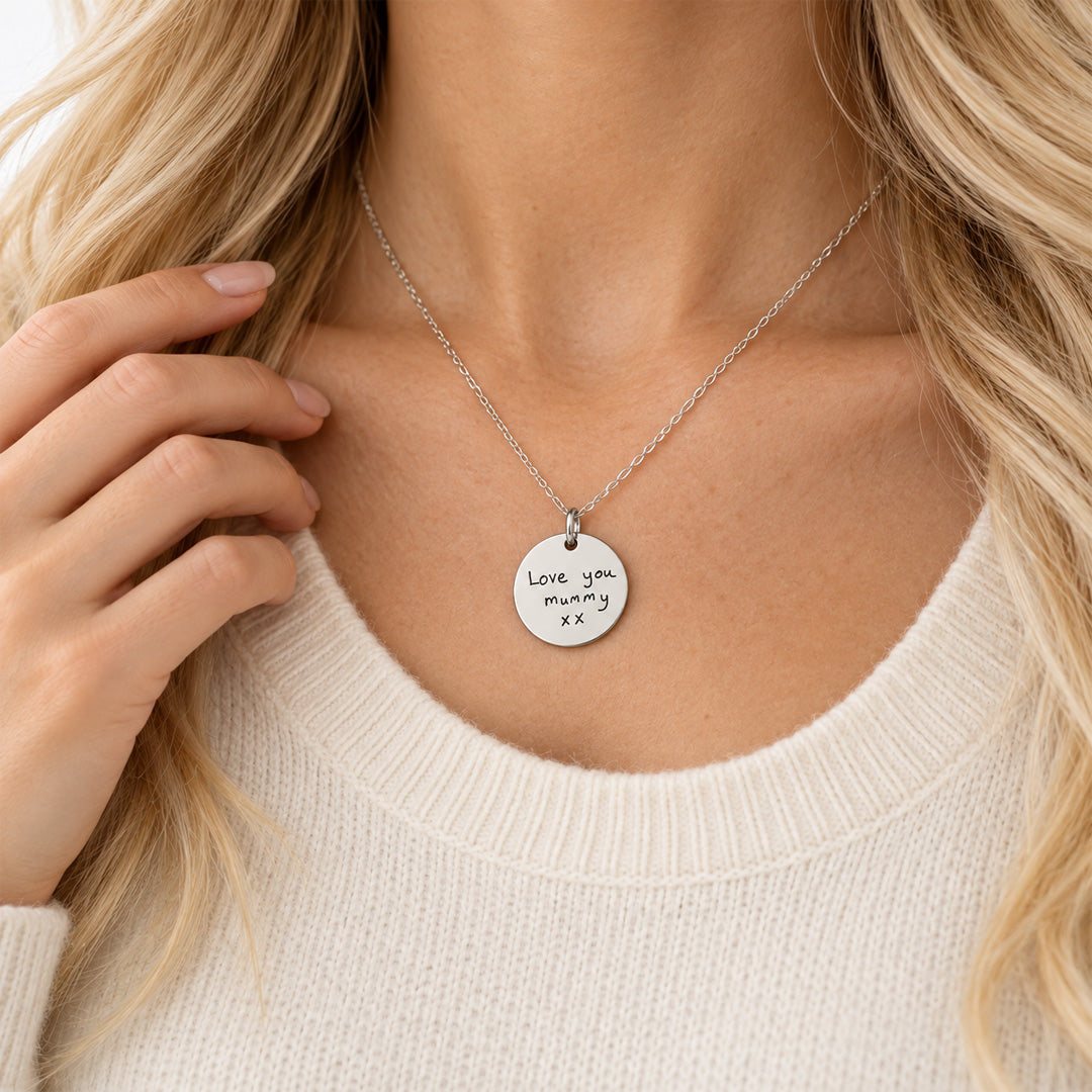 Round Pendant Necklace (Silver)