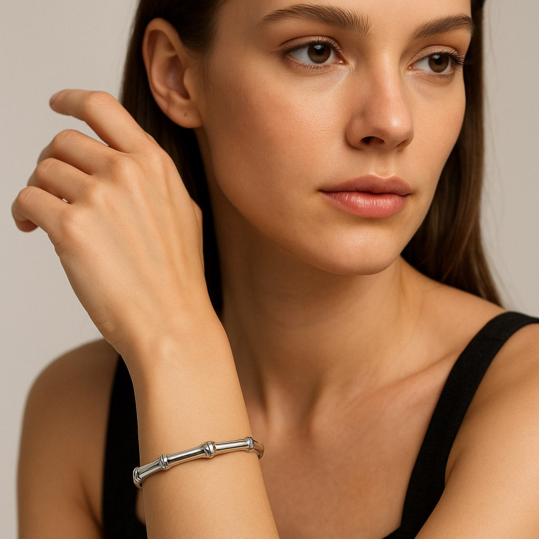 Wave bangle slver
