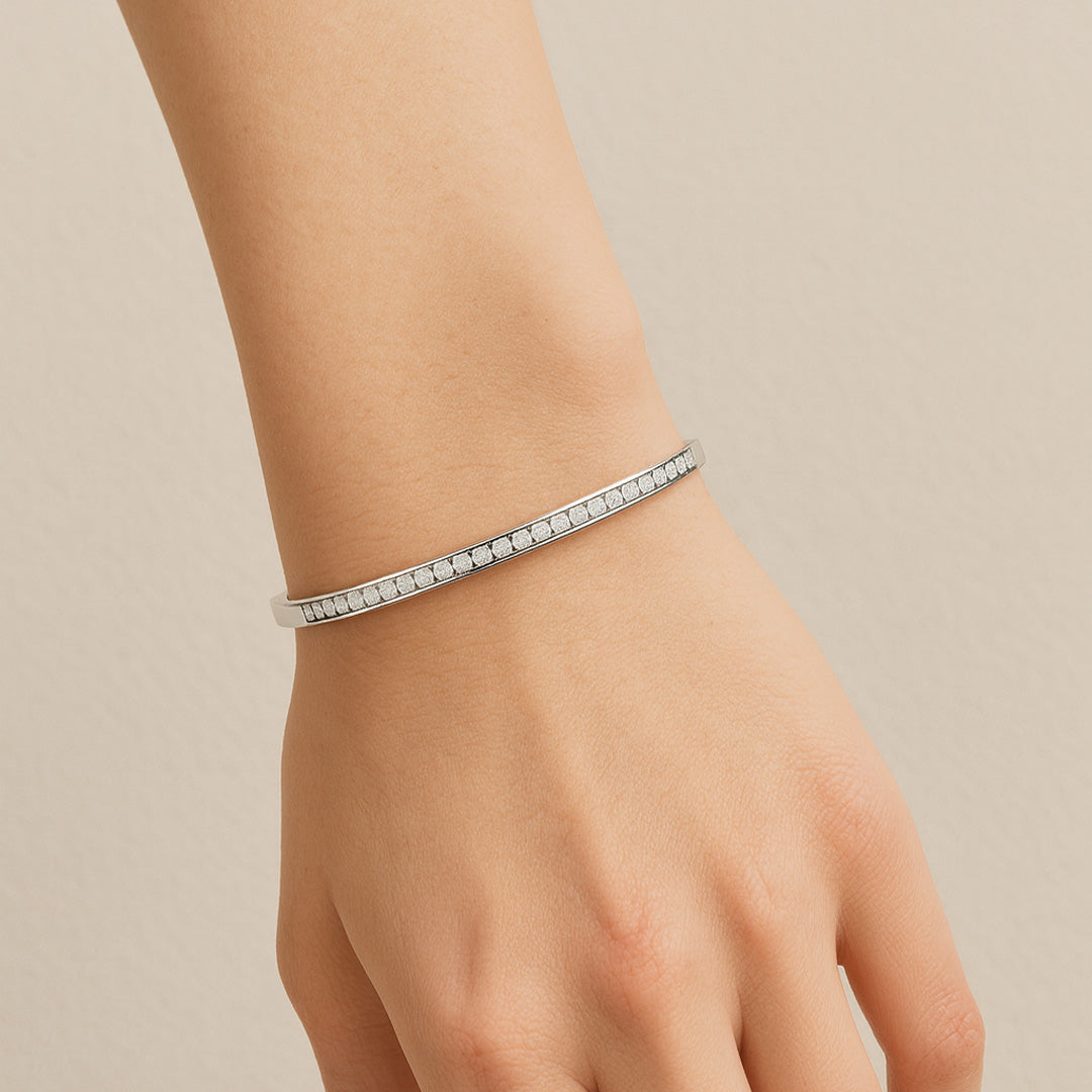 Silver Pavé Bangle