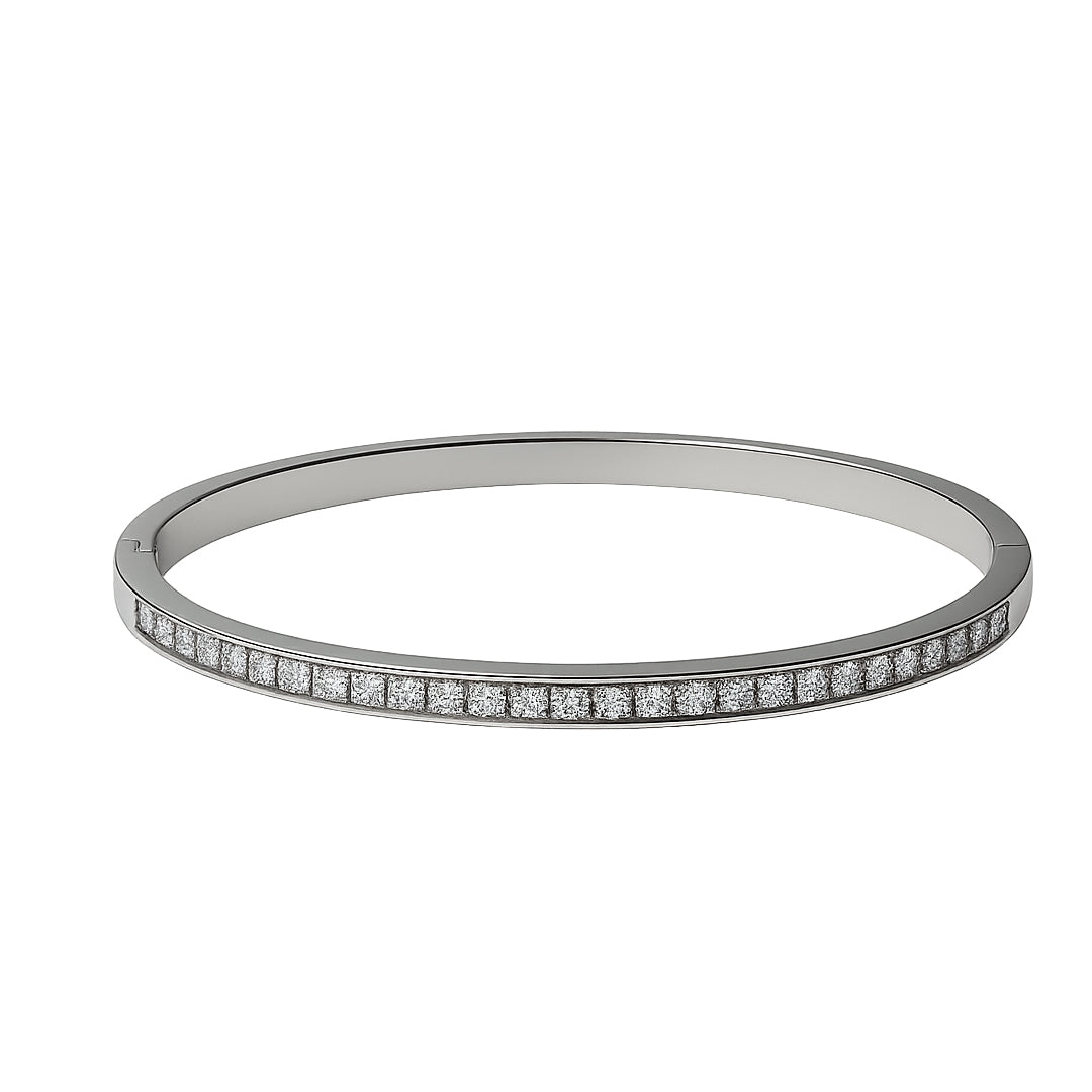 Silver Pavé Bangle