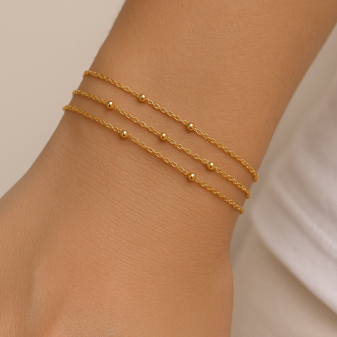 Triple fine sphere bracelet