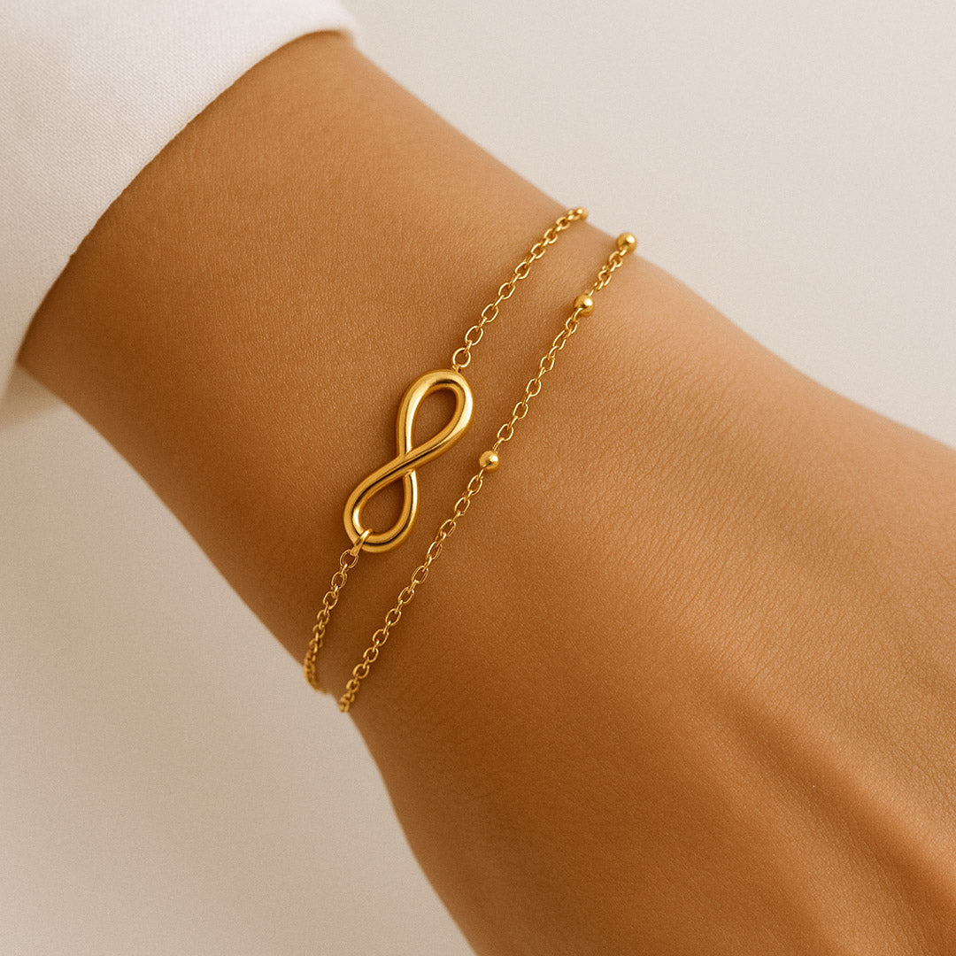 Infinity double chain bracelet