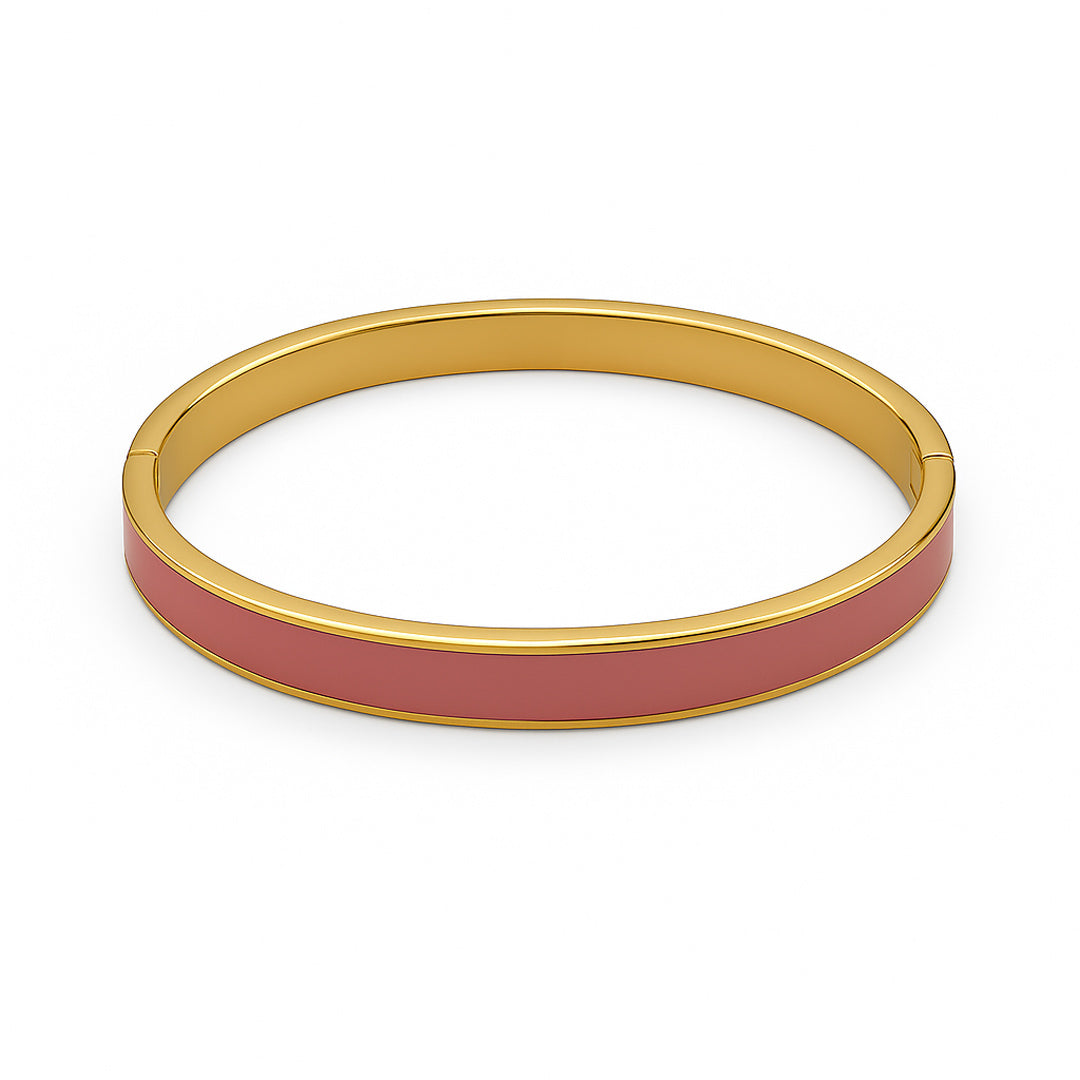 Coral Enamel Bangle