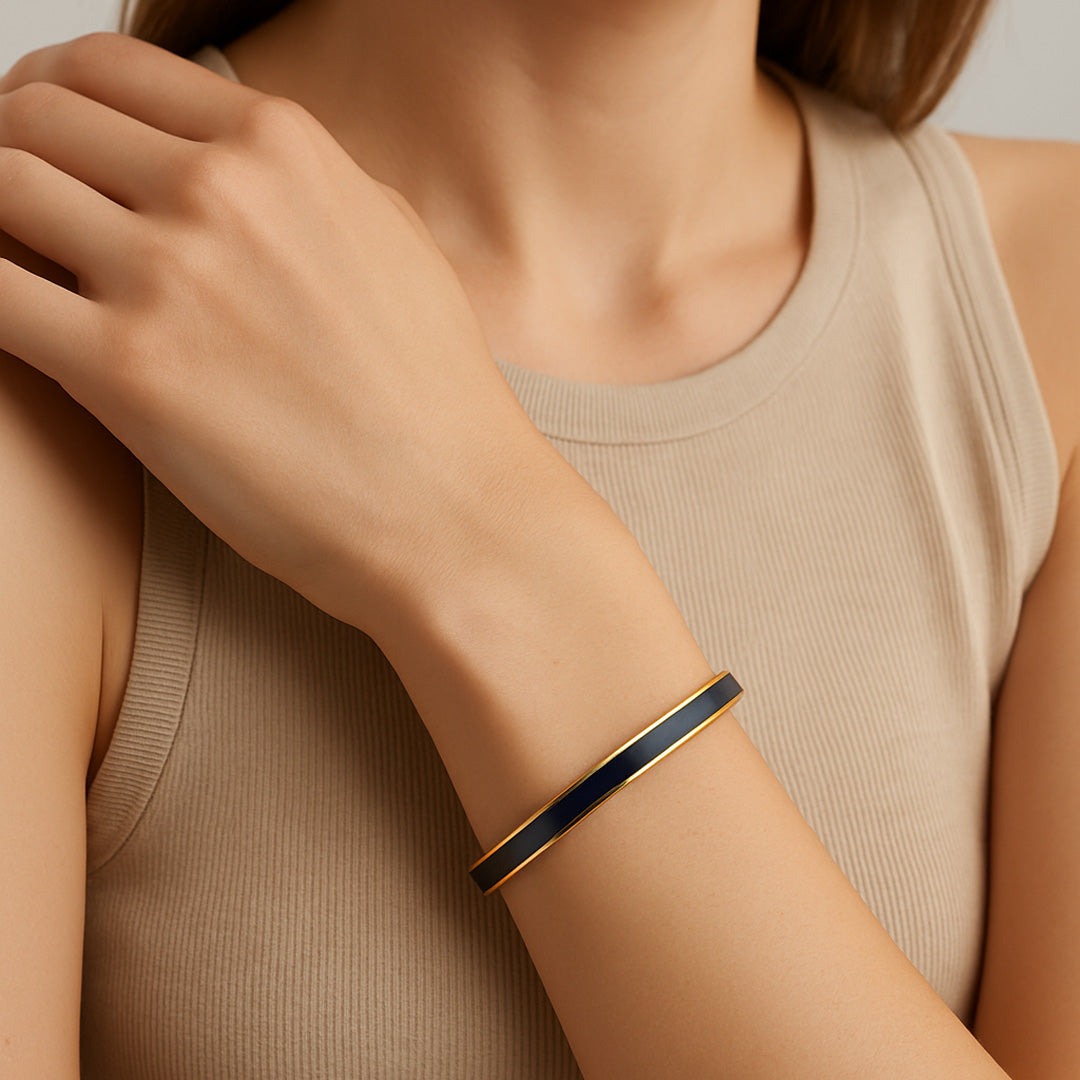 Navy Enamel Bangle
