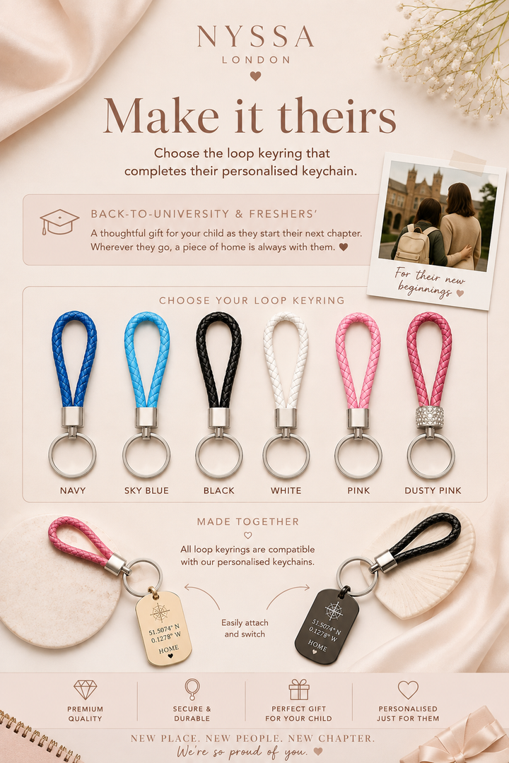 Personalised City Coordinates Keyring (Silver / Gold / Black)