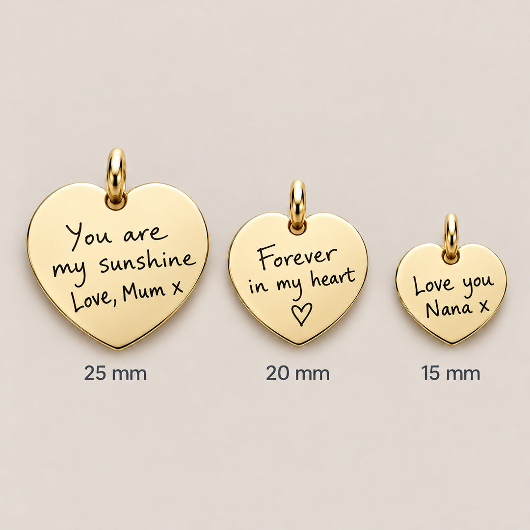 Handwriting Necklace (Gold Heart)