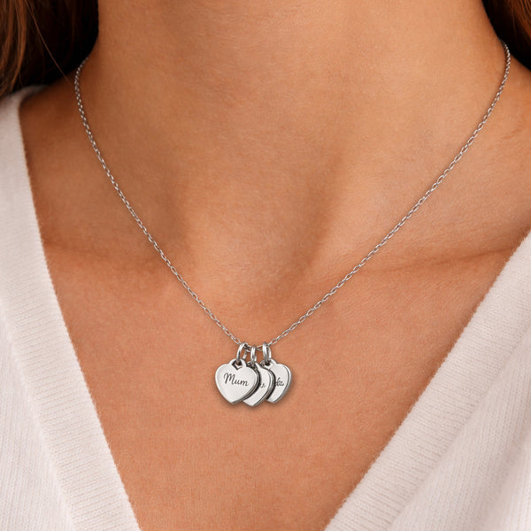 Loved Hearts Necklace (Silver)