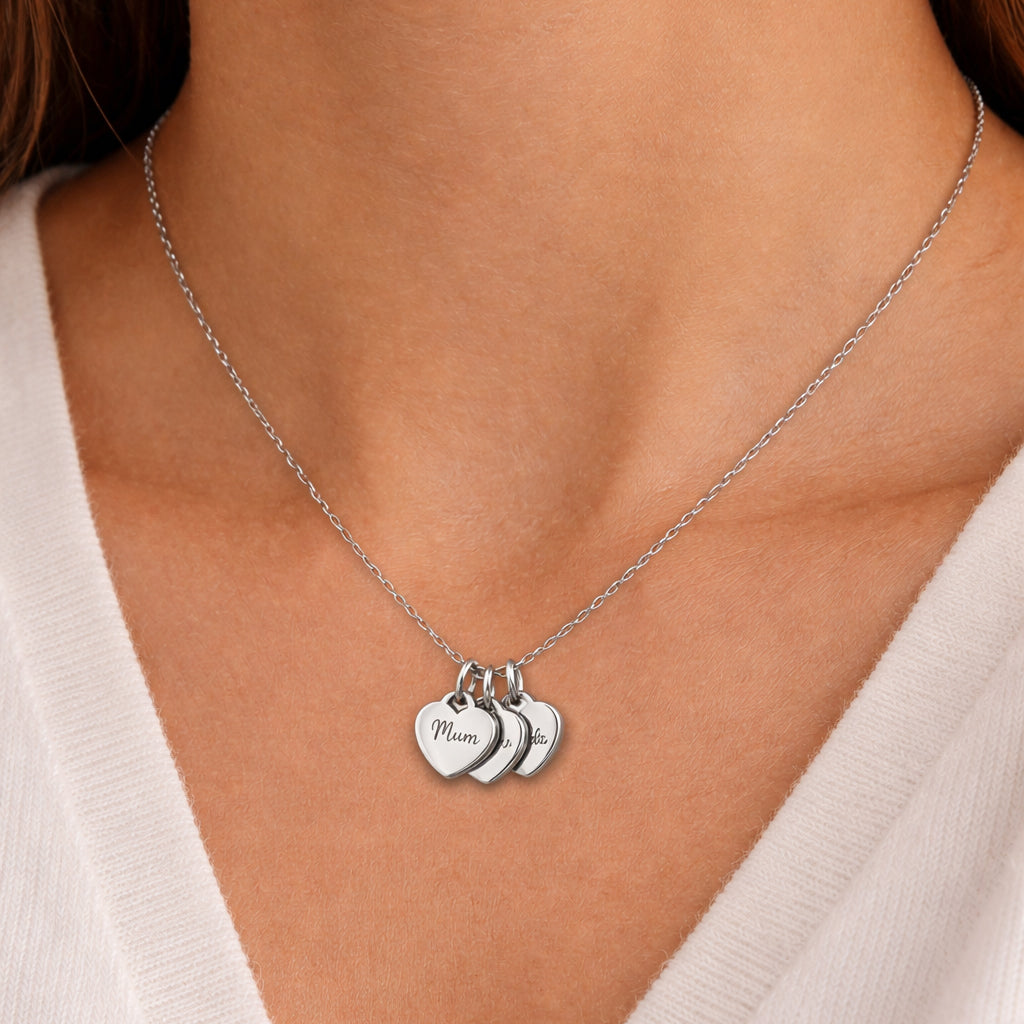 Loved Hearts Necklace (Silver)